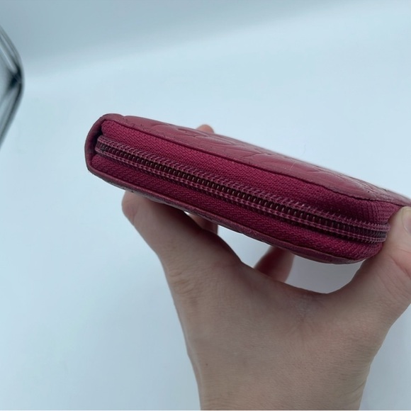 Chanel Pink Camelia Embossed Zip Wallet - Picture 8 of 14